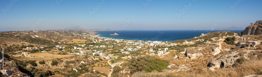 Panoramic view of Kefalos, small town in Kos island, Dodecanese, Greece
