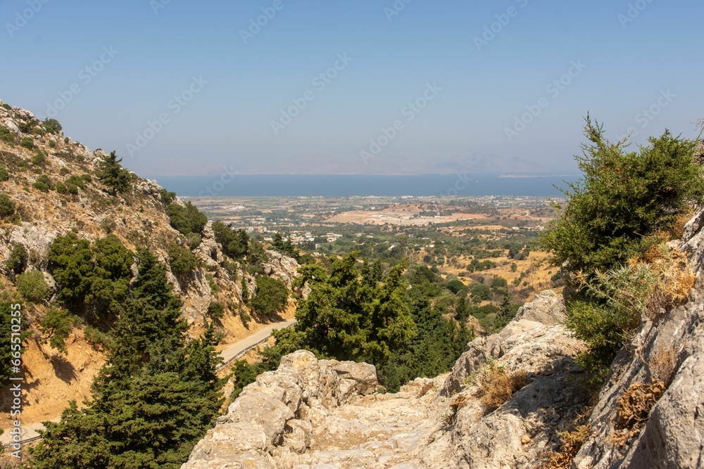 Pyli ancient castro on top of Pyli hill, Kos island, Dodecanese, Greece