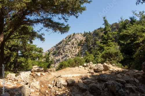 Pyli ancient castro on top of Pyli hill, Kos island, Dodecanese, Greece