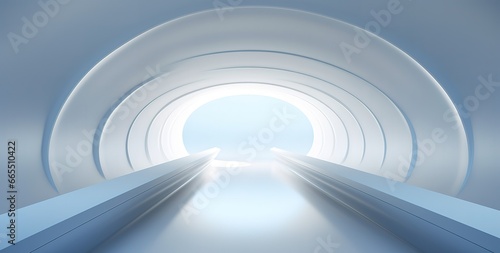abstract white background with tunnel and lights