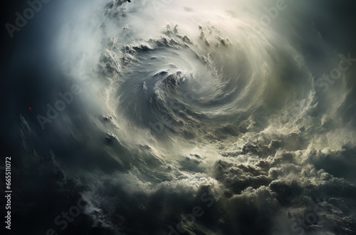 storm clouds over the sea in space