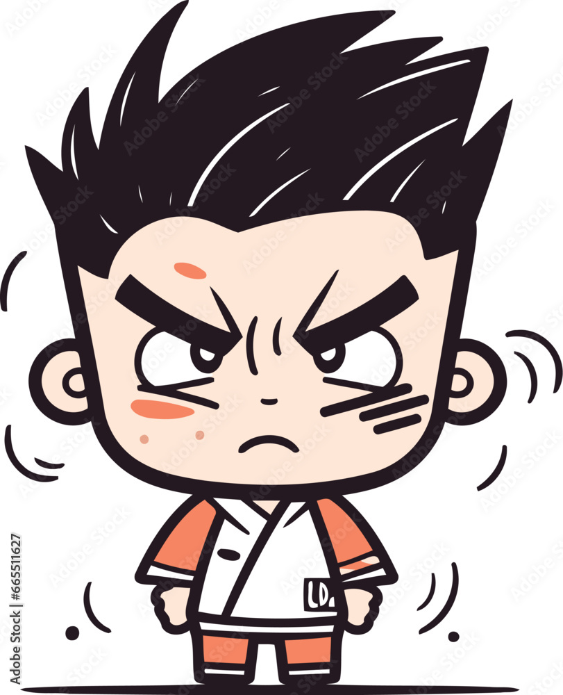 Angry boy cartoon character. Vector illustration in doodle style. Angry boy cartoon character. Vector illustration in doodle style.