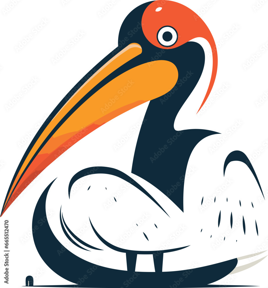 Fototapeta premium Pelican icon isolated on a white background. Vector illustration.