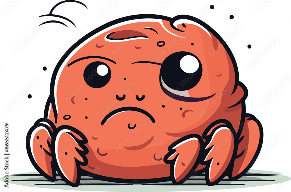 Fototapeta premium Cute cartoon crab. Vector illustration. Isolated on white background.
