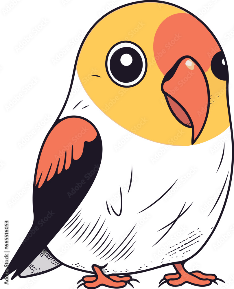 Parrot. Vector illustration of a bird on a white background. Parrot. Vector illustration of a bird on a white background.