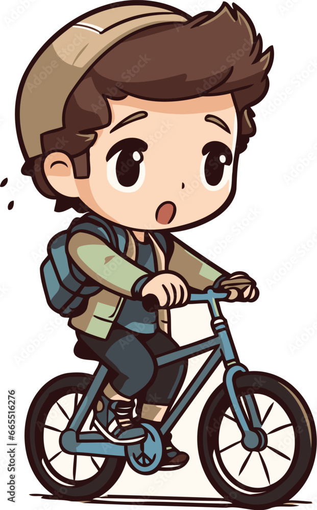 Boy riding a bicycle. Vector illustration of a boy on a bicycle. Boy riding a bicycle. Vector illustration of a boy on a bicycle.