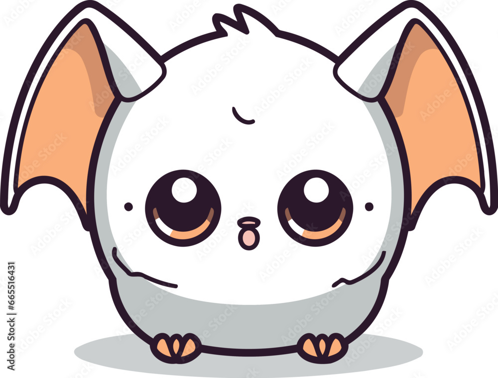 Cute cartoon bat. Vector illustration isolated on a white background. Cute cartoon bat. Vector illustration isolated on a white background.