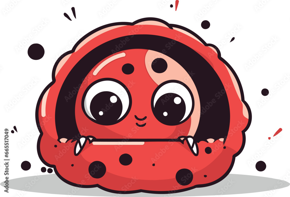 Obraz premium Cute Watermelon Cartoon Mascot Character Vector Illustration.