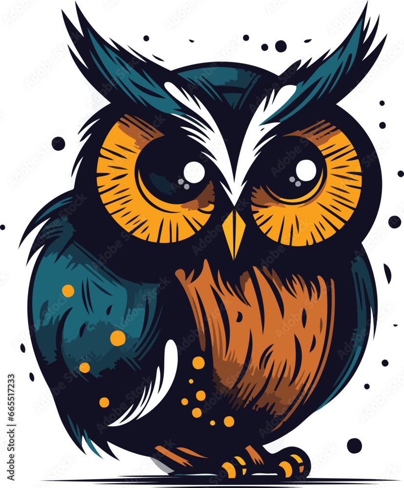 Vector illustration of an owl. Isolated on a white background. Vector illustration of an owl. Isolated on a white background.