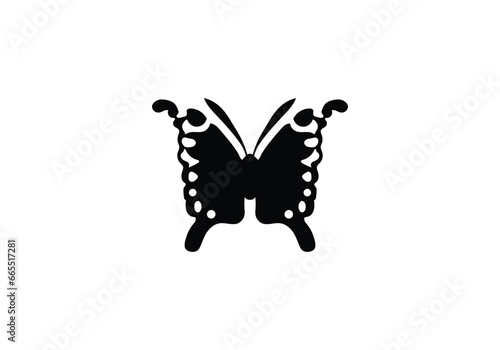 minimal style Admiral Butterfly icon illustration design