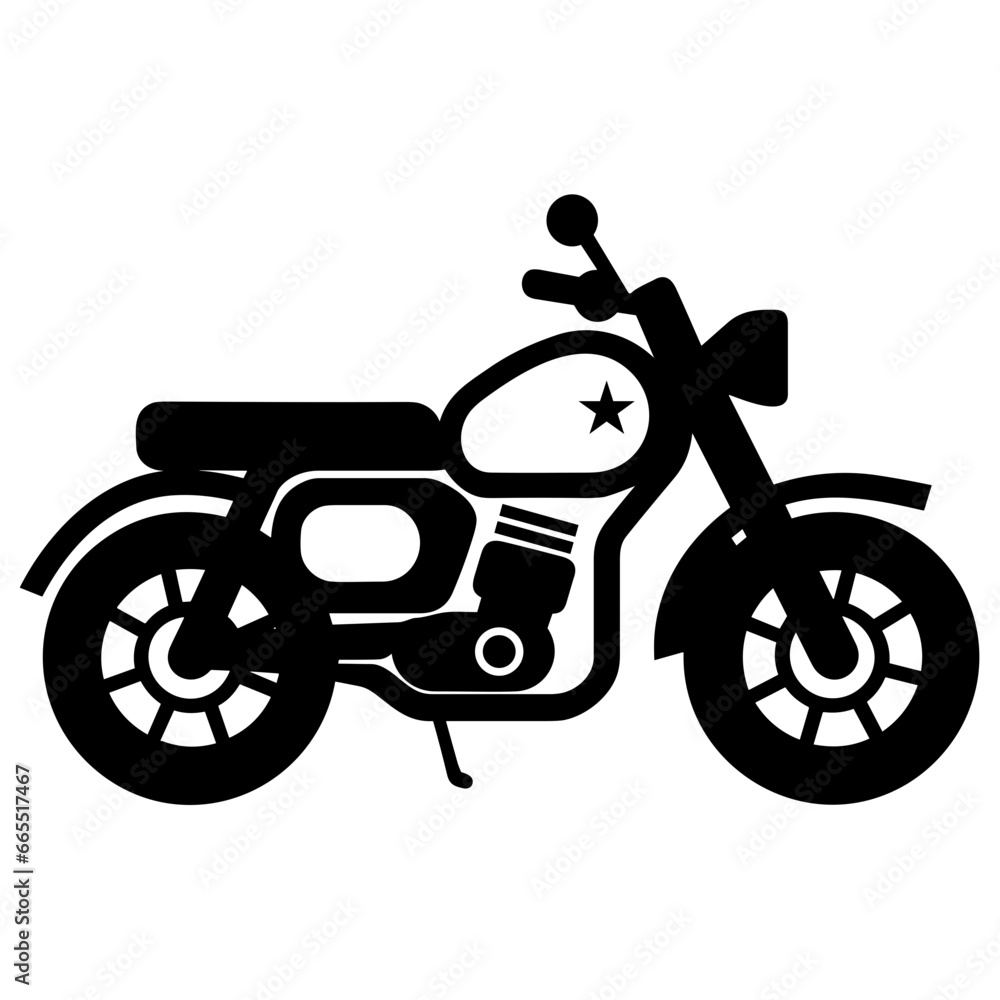 Fototapeta premium Motorbike, Motorcycle Icon Illustration in Trendy Flat Isolated on White Background. SVG Vector