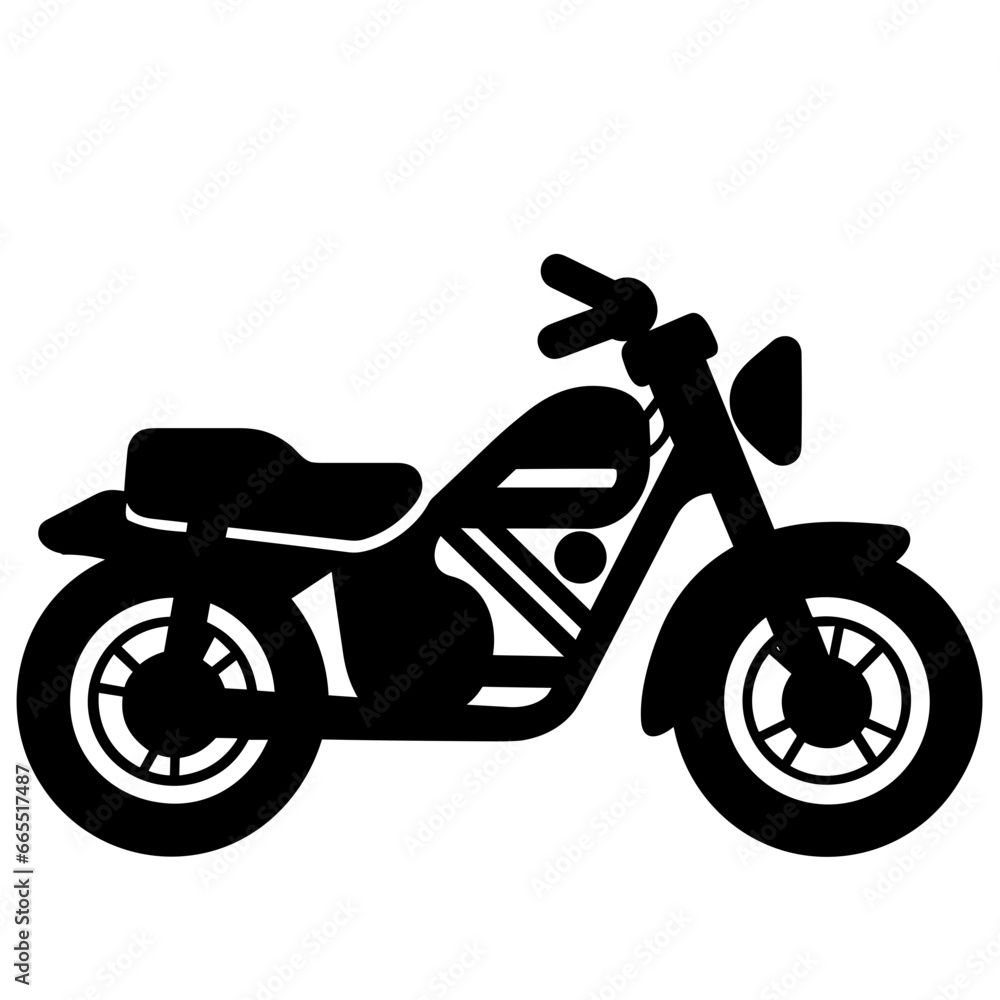 Motorbike, Motorcycle Icon Illustration in Trendy Flat Isolated on White Background. SVG Vector