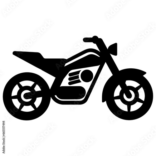 Motorbike, Motorcycle Icon Illustration in Trendy Flat Isolated on White Background. SVG Vector