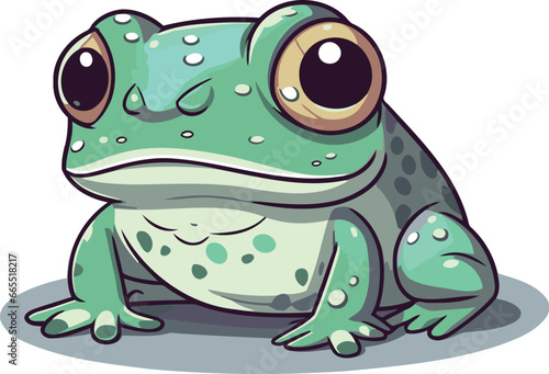 Cute cartoon frog isolated on a white background vector illustration graphic design