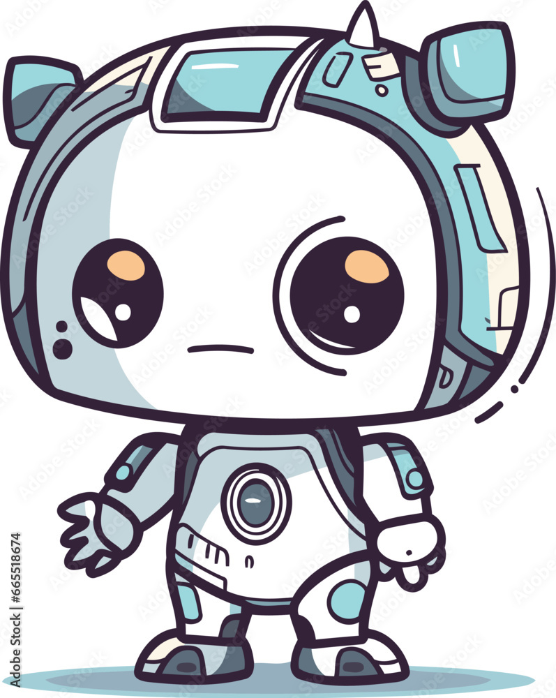 Cartoon robot. Vector illustration of a cute little robot character. Cartoon robot. Vector illustration of a cute little robot character.