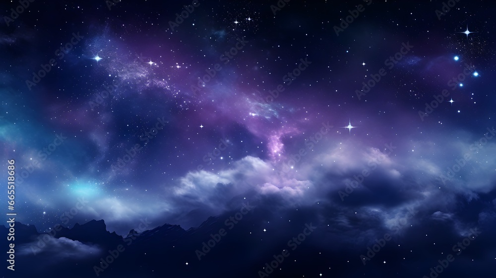 Infinite Cosmos Tapestry - Luminous Stars, Nebulae, and Galaxies Against the Vast Night Sky