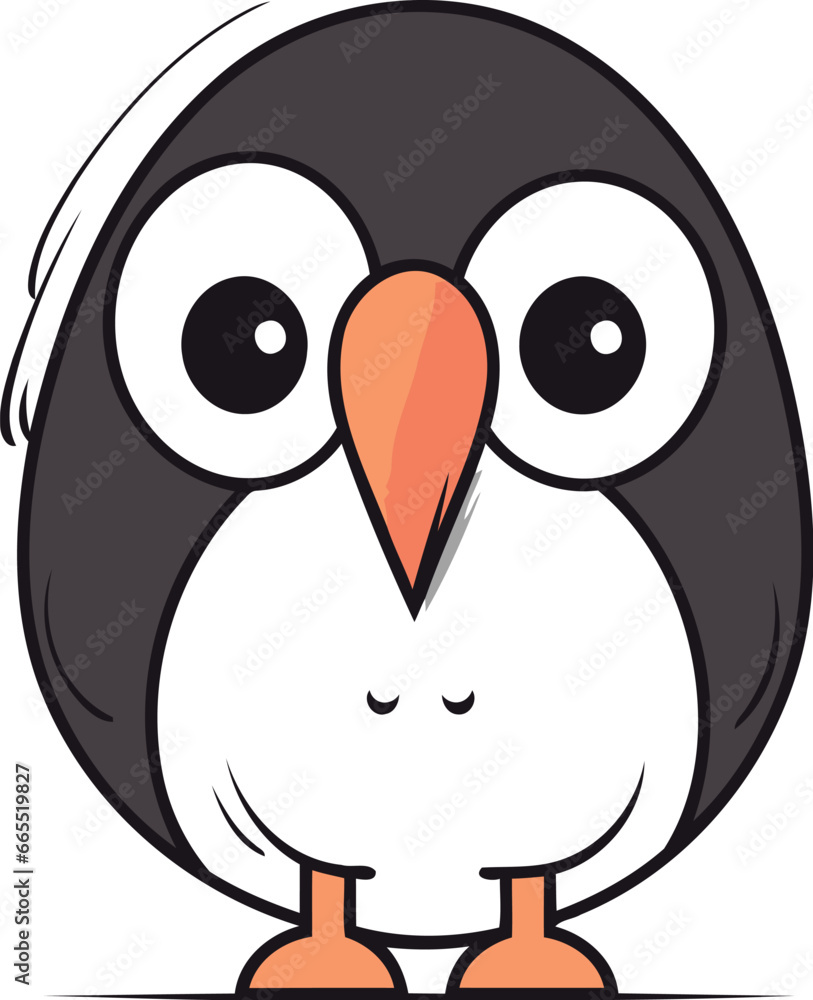 Fototapeta premium Cute penguin cartoon vector illustration isolated on white background. Cute penguin character design.
