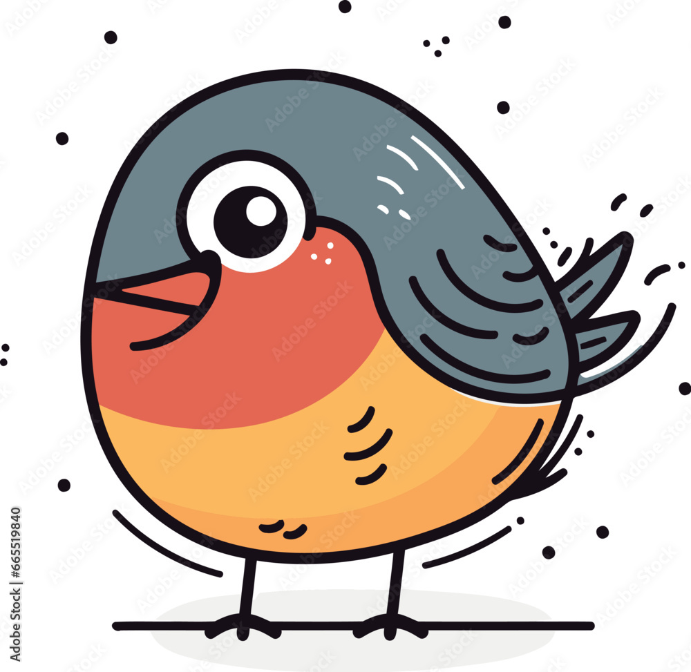 Cute little bird. Vector illustration in doodle style. Cute little bird. Vector illustration in doodle style.