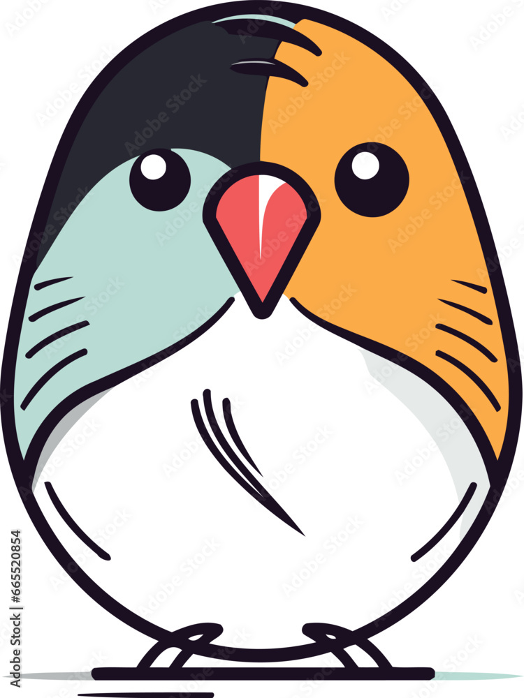 Cute little bird. Vector illustration. Isolated on white background. Cute little bird. Vector illustration. Isolated on white background.