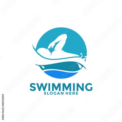 swimming logo icon vector, Swim logo design template