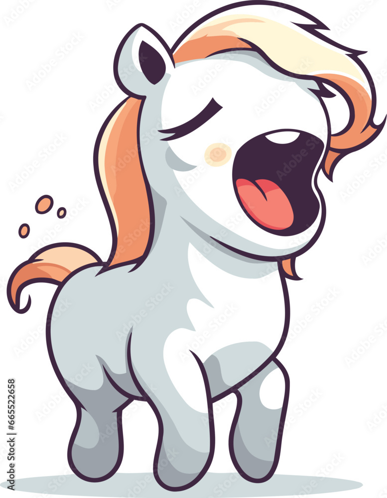 Cute cartoon horse isolated on a white background. Vector illustration. Cute cartoon horse isolated on a white background. Vector illustration.