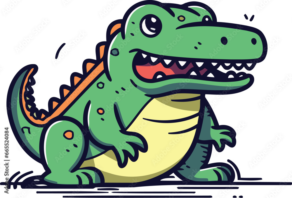 Fototapeta premium Crocodile icon. Cartoon crocodile vector icon. Cute crocodile vector icon