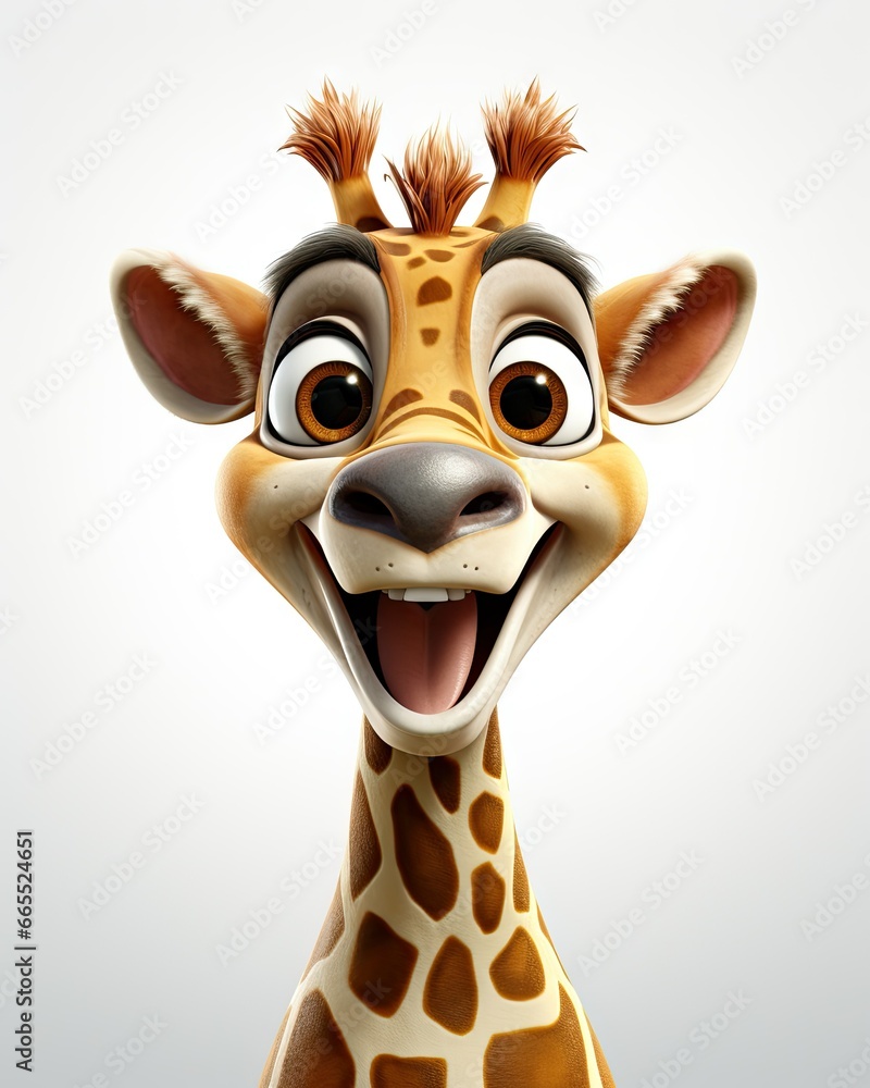custom made wallpaper toronto digital a cartoon giraffe with its mouth open and tongue out.  generative ai