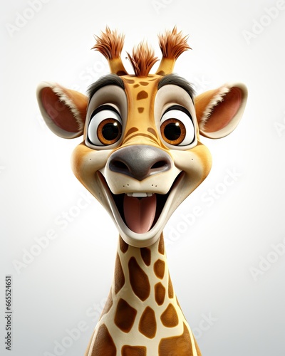 Wallpaper Mural  a cartoon giraffe with its mouth open and tongue out.  generative ai Torontodigital.ca