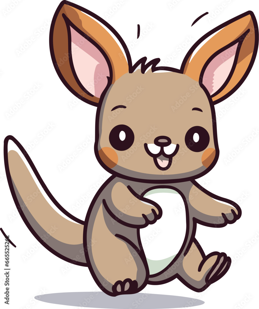 Kangaroo cartoon character vector illustration. Cute kangaroo kangaroo animal mascot. Kangaroo cartoon character vector illustration. Cute kangaroo kangaroo animal mascot.