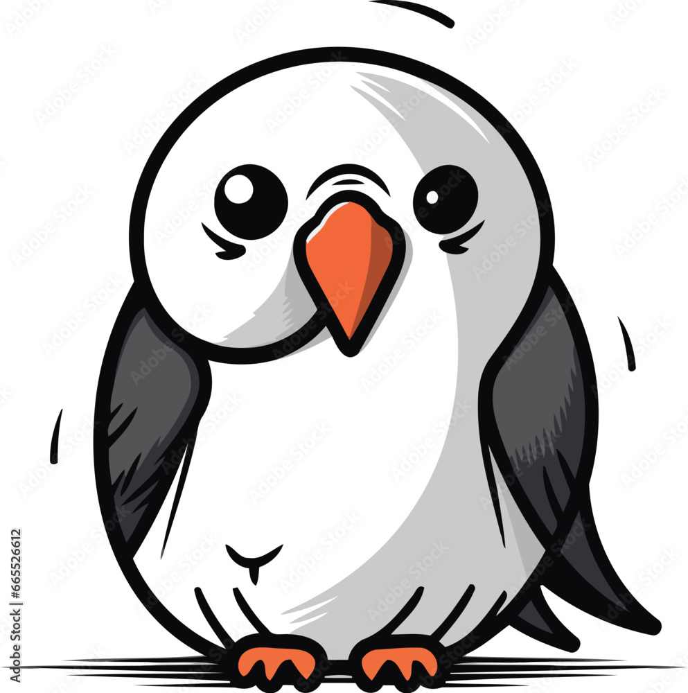 Fototapeta premium Illustration of a cute cartoon penguin isolated on a white background
