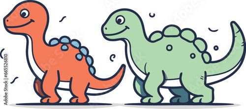 Dinosaur doodle icon. vector illustration. isolated on white background.