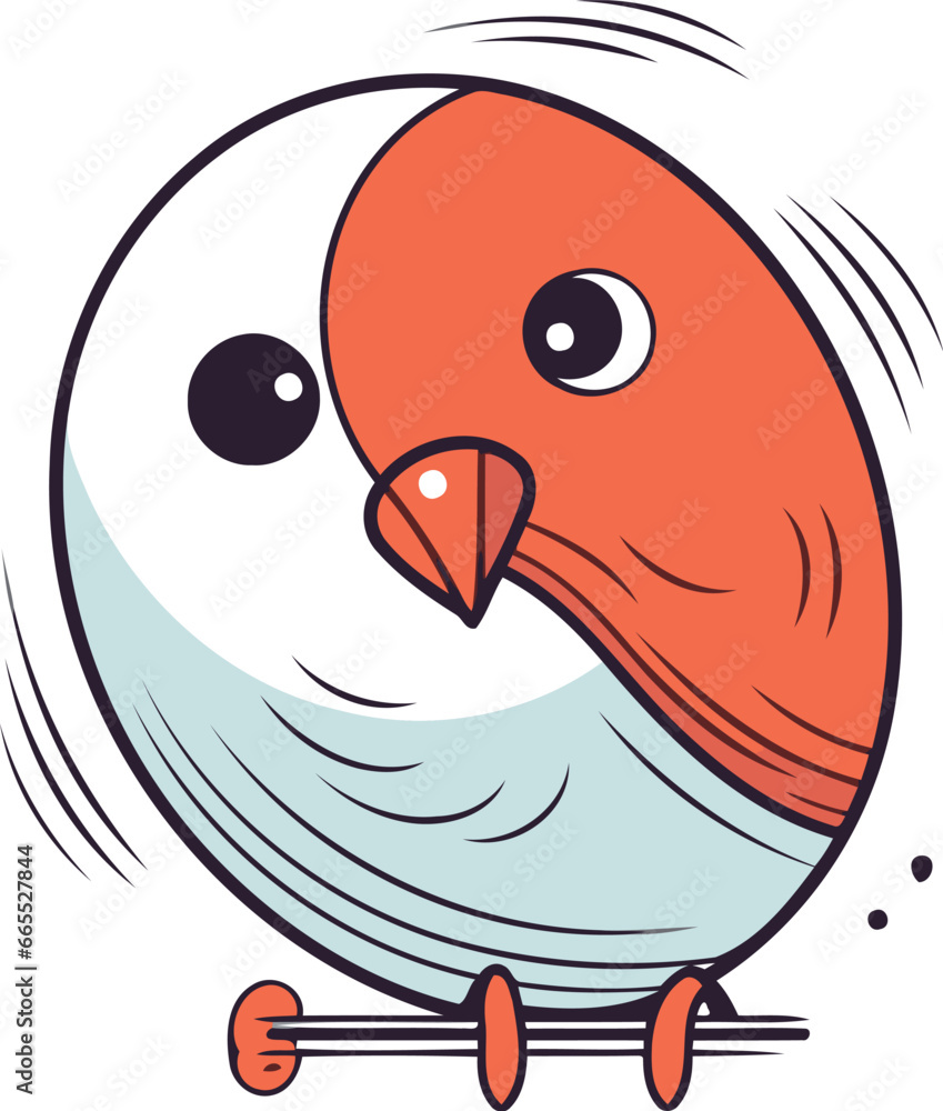 Cute cartoon bird isolated on a white background. Vector illustration. Cute cartoon bird isolated on a white background. Vector illustration.