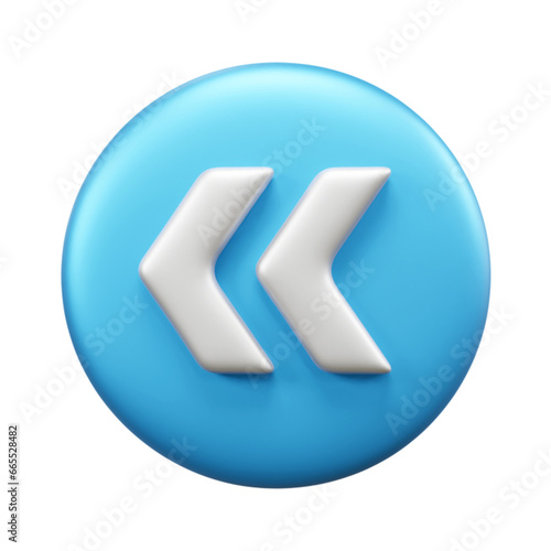 Left arrow 3d illustration or left direction arrow 3d icon
