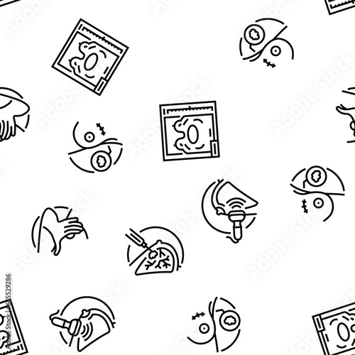 breast surgery body woman plastic vector seamless pattern thin line illustration