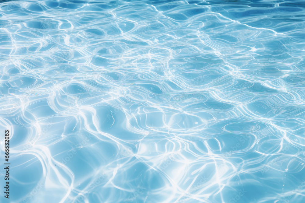 Crystal clear transparent blue water background