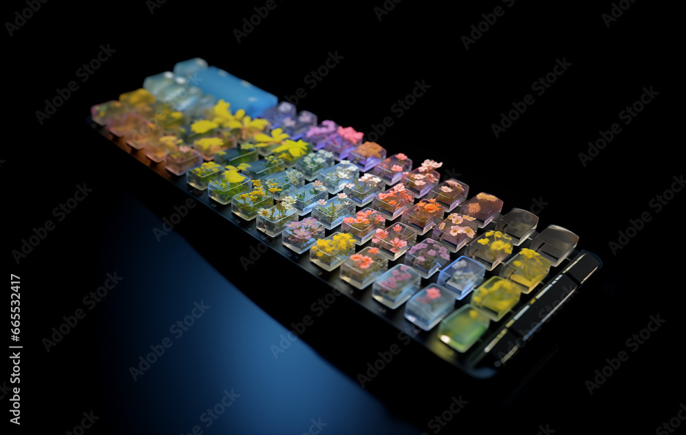 Flower plants miniature transparent computer keyboard glass blocks flower stickers miniature dioramas earth tones Flower plants miniature transparent computer keyboard glass blocks flower stickers miniature dioramas earth tones