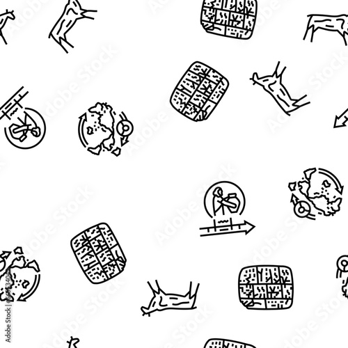 human evolution man caveman vector seamless pattern thin line illustration