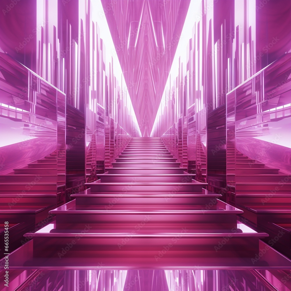 A staircase surreal geometric , abstract creation A staircase surreal geometric , abstract creation
