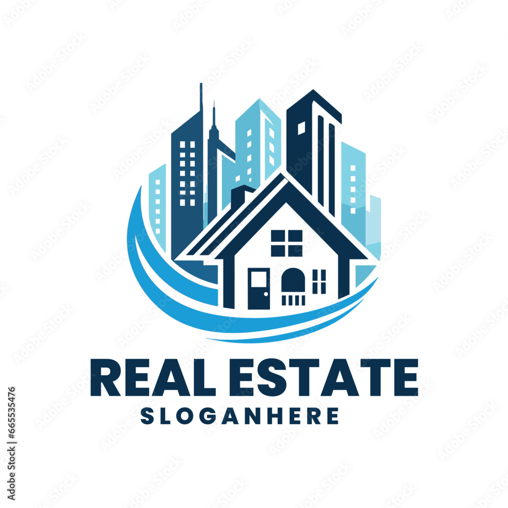 Vector real estate building logo design template