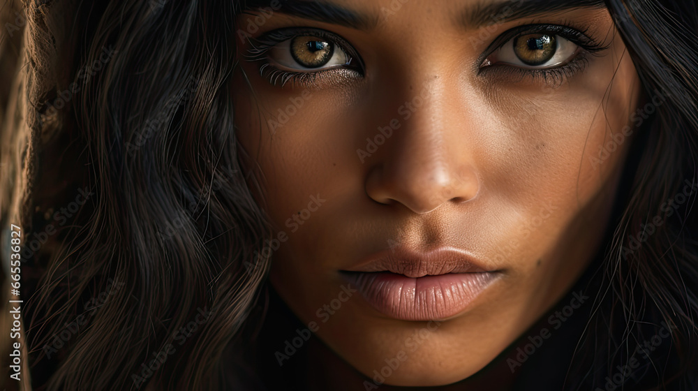 Elegant Close-up of a Traditional Indian Beauty - A Cinematic Masterpiece of Expressive Art. Generative AI Elegant Close-up of a Traditional Indian Beauty - A Cinematic Masterpiece of Expressive Art. Generative AI