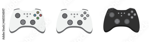 Joystick for games, gamepad for games and game console, set of game joystick on white background eps10