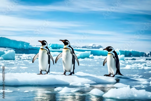 penguins on ice