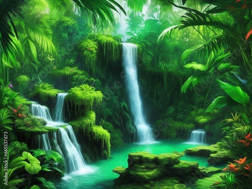 waterfall in jungle © kashif