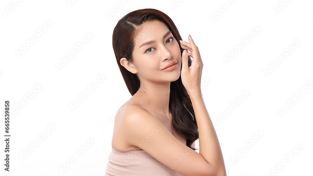 Beautiful young asian woman with clean fresh skin on white background, Face care, Facial treatment, Cosmetology, beauty and spa, Asian women portrait. Beautiful young asian woman with clean fresh skin on white background, Face care, Facial treatment, Cosmetology, beauty and spa, Asian women portrait.