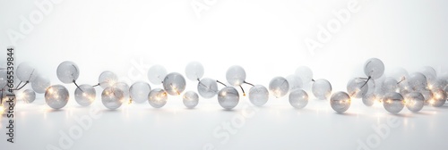 Festive Holiday Illumination: Isolated Christmas Lights on a White Background