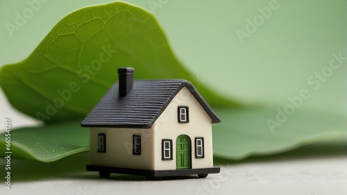 エコロジーな家、環境に優しいクリーンな住宅イメージ、住宅のミニチュアモデル｜ecological house. An image of an environmentally friendly and clean house. Miniature model of a house. Generative AI