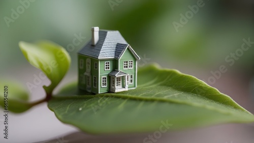 エコロジーな家、環境に優しいクリーンな住宅イメージ、住宅のミニチュアモデル｜ecological house. An image of an environmentally friendly and clean house. Miniature model of a house. Generative AI