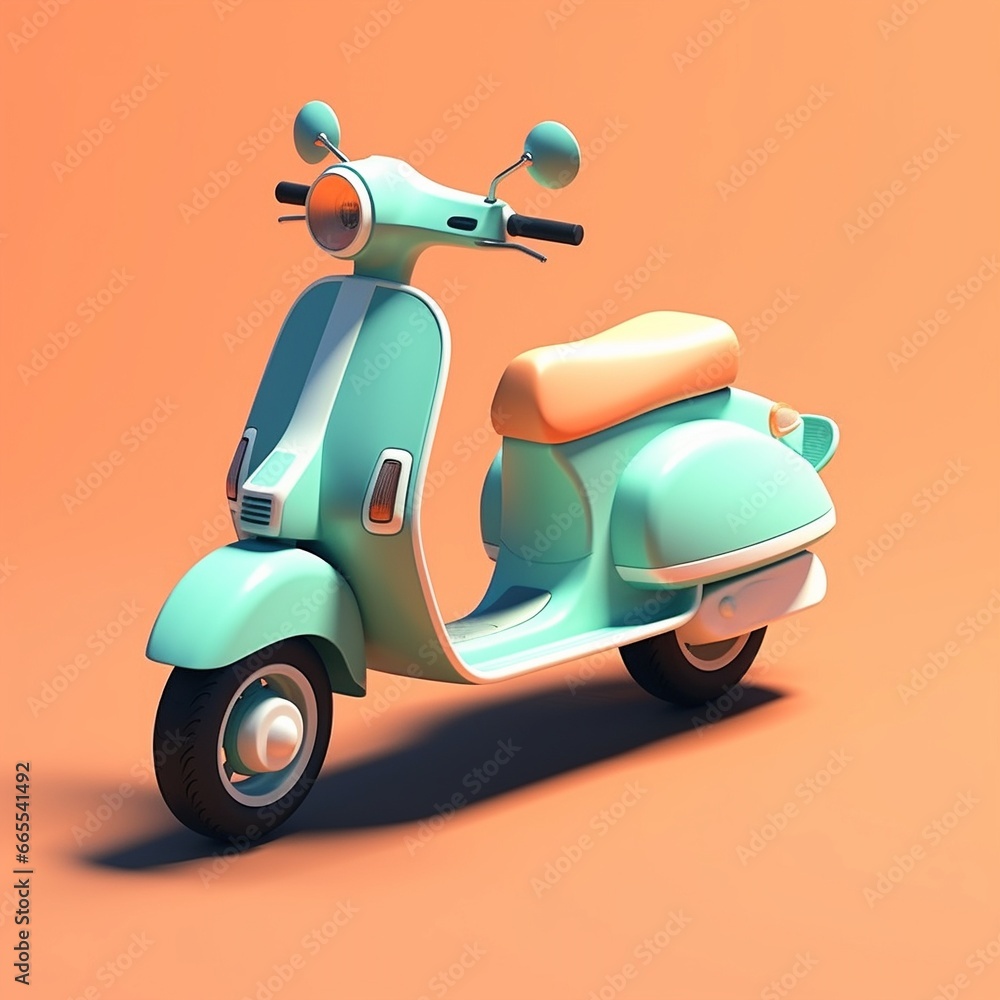 3d rendering of vintage motorcycle