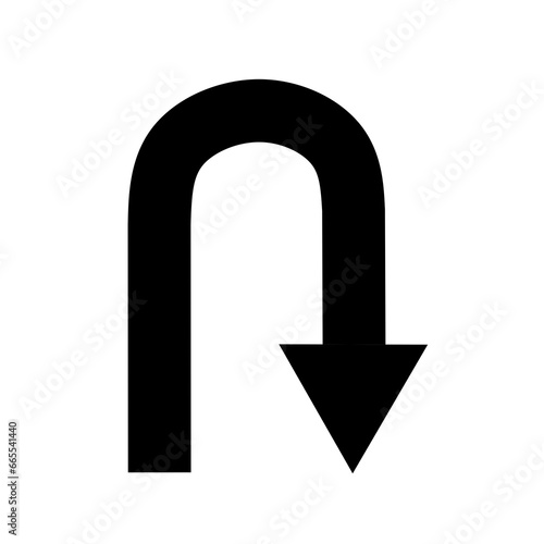 turn around sign vector on white background.U-turn symbol vector