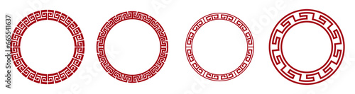 set of chinese circular border. islated on a transparent background.